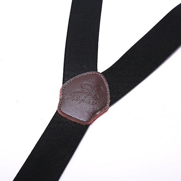 Herre Seler Y-Style Seler One Size Justerbare Seler Bukser Seler Salopette Seler Stærke Metal Klips Herre Seler (Sort)