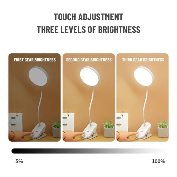 LED-leselampe USB-oppladbare lamper Skrivebordslamper