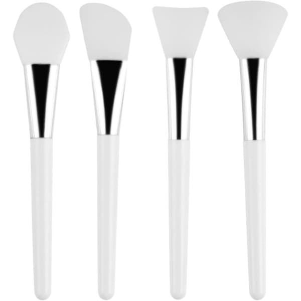 Set med 4 maskborstar, silikonapplikatorborste, lämplig för ansikte, ögon och ansiktskrämer.
