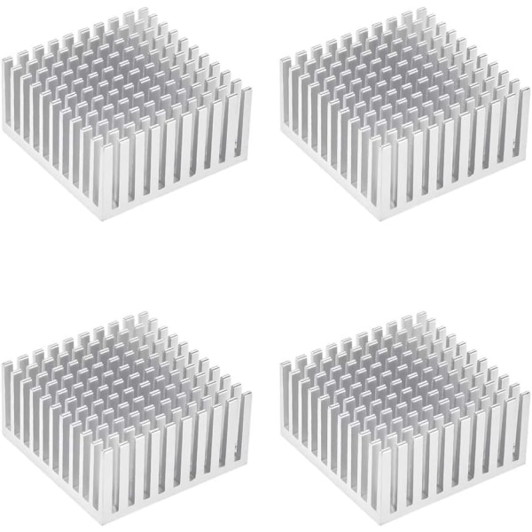 Elektroniska radiatorer Kylfläns för MOS GPU IC Chip Silver 40 x 40 x 20 mm 4st