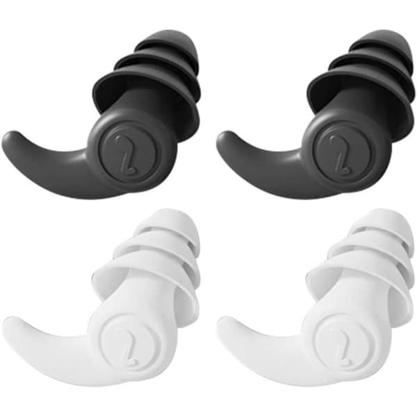 Støyreduserende ørepropper, 2 par gjenbrukbare og vaskbare ørepropper, for søvn og støyfølsomhet