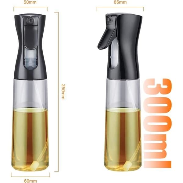 GE2002B-300, Højkvalitets madolie spray 300ML, Madolie sprøjte til Airfryer, Sort