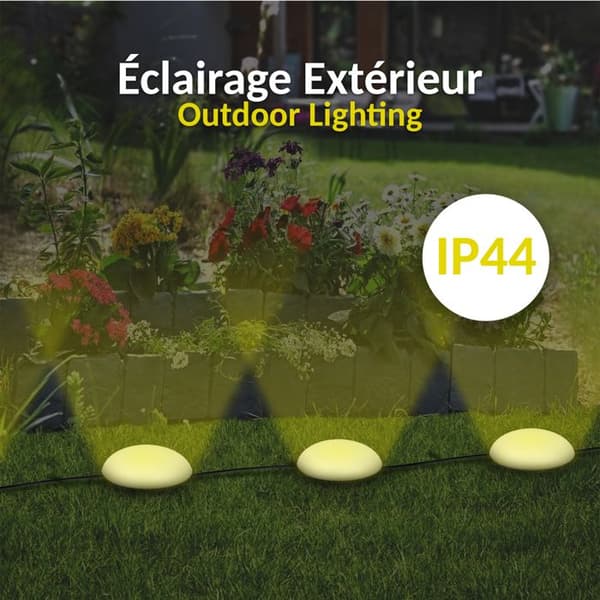 Plantbar Hagekrans - Halvkuler - 5 Solcellelyskjeder med Gule Lys - IP44 Resistent - Lengde 4m