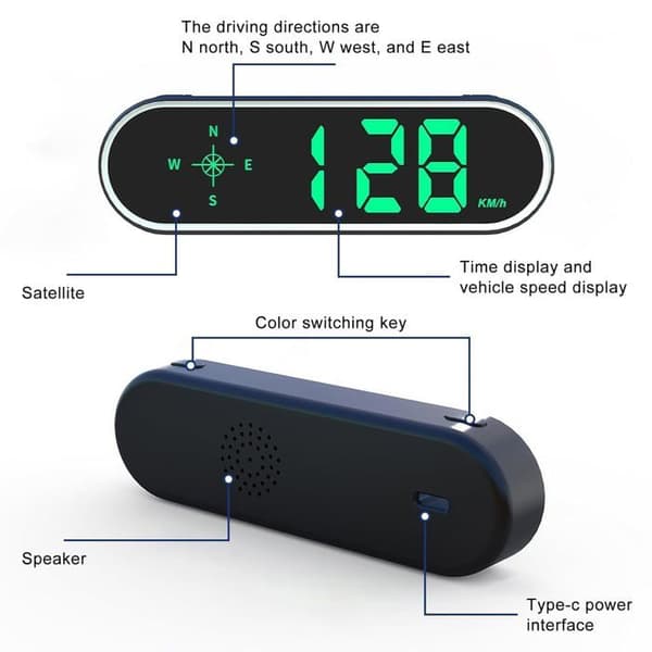 GPS Digital Speedometer KM/T MPH, Universal til Cykel, Motorcykel, Bil, Scooter, Nøjagtighed