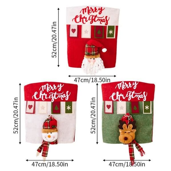Stolebetræk - MOMOTOU - 3D jul - Julemand og rensdyr - Polyester - 52x47cm