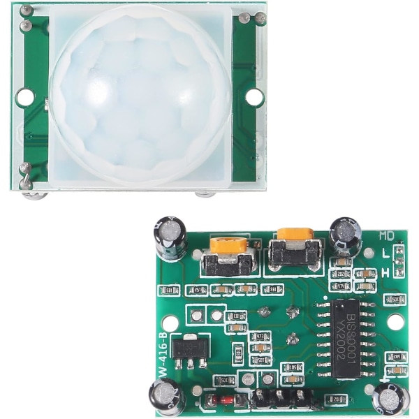 5 stk HC-SR501 PIR Infrarød Sensor IR Menneskekroppsbevegelsesmodul for Arduino for Raspberry Pi (Grønn)