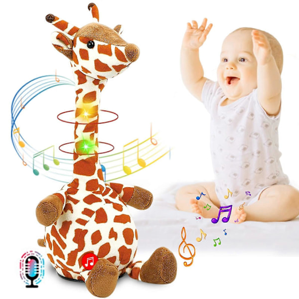 Pratande Giraff Plyschleksak, Dansande Sjungande Inspelande Bebisleksak, Luminous Baby Interaktiv Plyschleksak för 2 3 4+ Års Barn