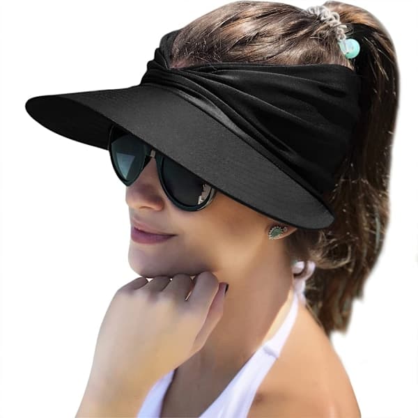 Dame solbeskyttelseshette bred brem sommer UPF 50+ UV-beskyttelse