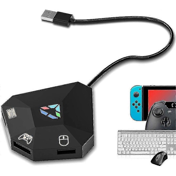 Tastatur- og museadapter for Nintendo Switch/ PS4/ PS3/ Xbox One/ Xbox 360 Konverter