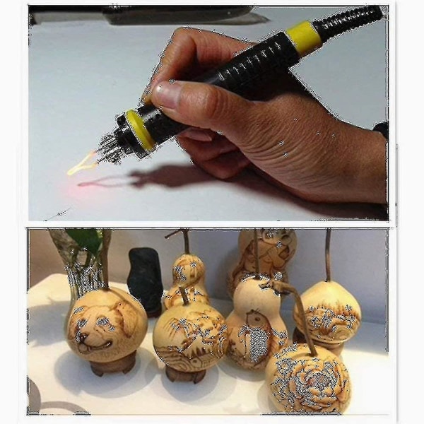 60w Digital Display Pyrography Pen Sæt Burning Pen Gummi Craft Tool