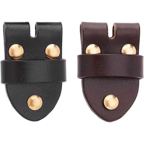 2 kpl Miesten Pin-Soljen Pää Musta & Ruskea Retro Vyö Solki Nahka Vyön Vaihto Linkki Solki Vyön Pää