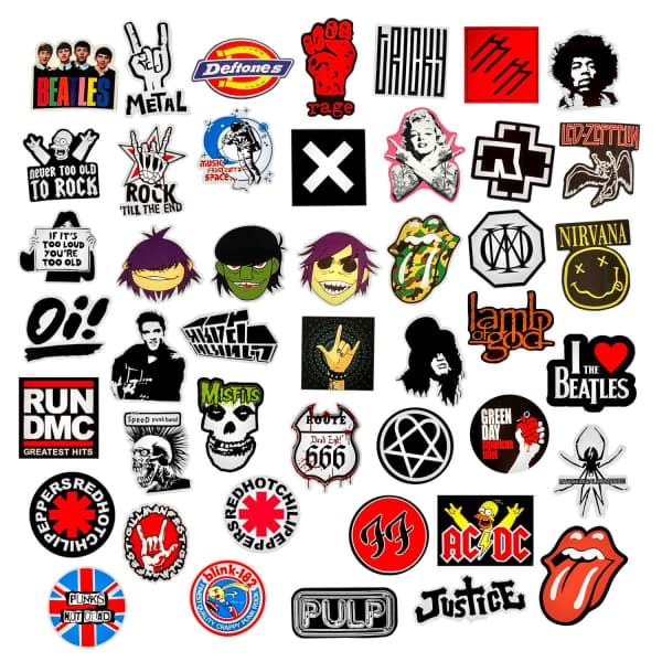 100x Tarroja ja tarrat - Musiikki monivärinen