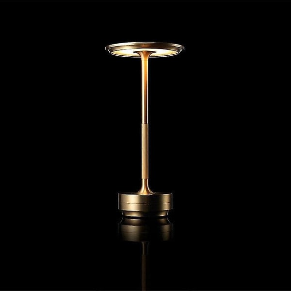 Trådløs bordlampe dimbar vanntett metall USB oppladbar bordlampe - 1 stk Gold