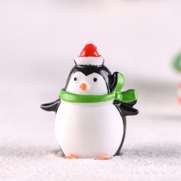 Desktop Pingvin Ornamenter Leke DIY Mikrolandskap Pingvin Miniatyr Jul
