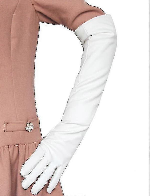 Damehandsker Læder Silkeagtig Foring Lang Over Albue Elegant Vante 50cm Ns2 Wine red M
