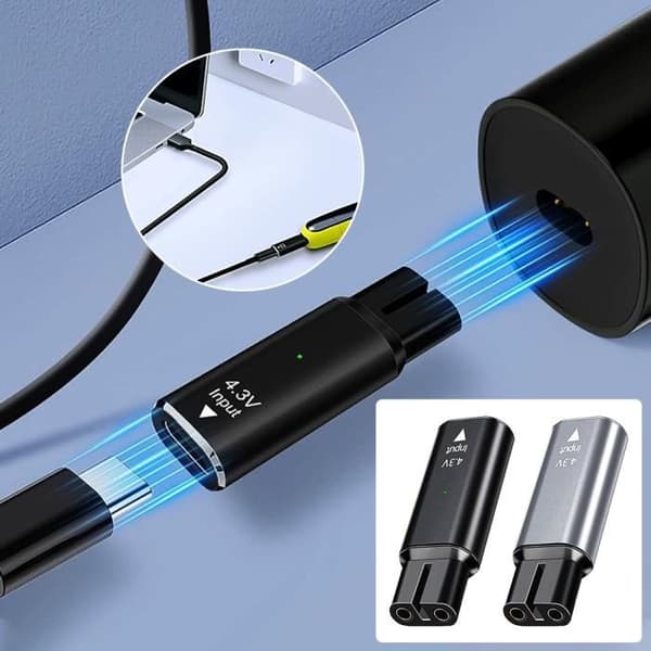 Rakapparatsadapter - MOMOTOU - Typ C 4.3V - Laddningsindikator - Universalplugg - Grå