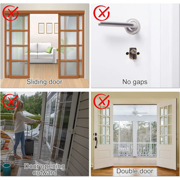 Bärbart dörrlås Säkerhetsreselås, bärbart dörrlås i rostfritt stål, säkerhetsdörrlås är lämpliga för hotell, lägenheter, sovsalar, hem