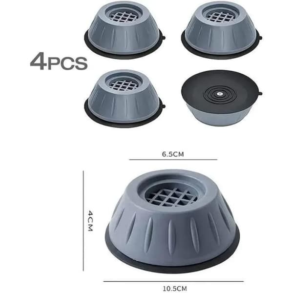 Anti-vibrationsgummiunderlag, 4-delt sæt, anti-vibrations vaskemaskinefødder.