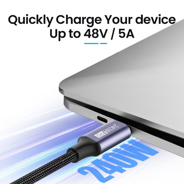 USB C Pikalatauskaapeli Type-C Datakaapeli Black 1m