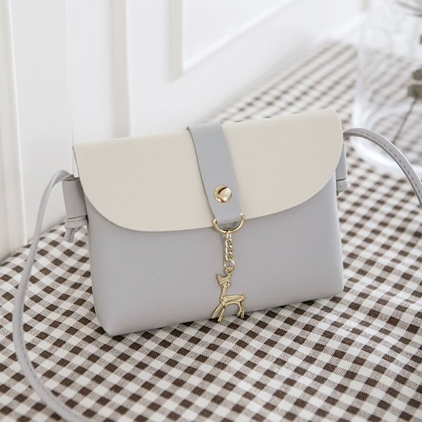 Pieni olkalaukku tytöille PU-nahkaa, olkalaukku, crossbody-laukku, lahjoja teinitytöille Gray