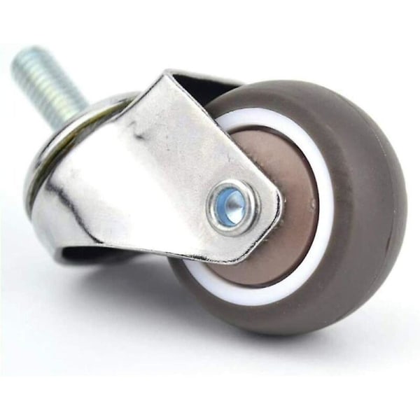 4 kpl pyöriviä huonekalupyöriä - M6 X 15mm - 25mm kierteellä - Pehmeä kumi - Tpe-kierre - Minihuonekalupyörät (25mm)