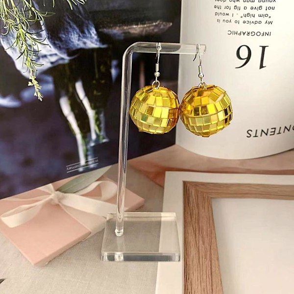Disco-örhängen från 60- eller 70-talet, Kostymtillbehör för Jubileumsfestdekoration Gold
