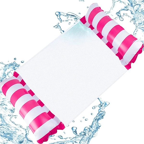 Vattenhängmatta, uppblåsbar flytande säng, poolhängmatta, uppblåsbar poolhängmatta för vuxna Pink