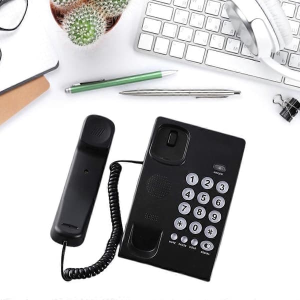 Fast Telefon Hem Trådbunden Fasttelefon Trådbunden Skrivbordstelefon Nummerpresentatör Trådtelefon White