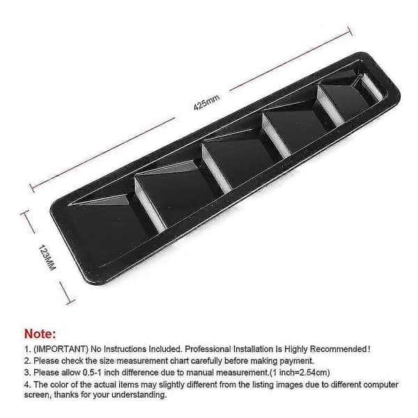Passer 425X123mm Universal Panser Ventil Lamell Luftkjøling Panel Trim Sett Svart ABS
