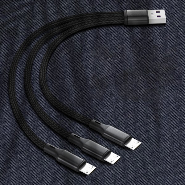 USB2.0 Typ-A Hane till 3 Micro USB Hane Laddningskontakt Laddningskabel Power 3 i 1