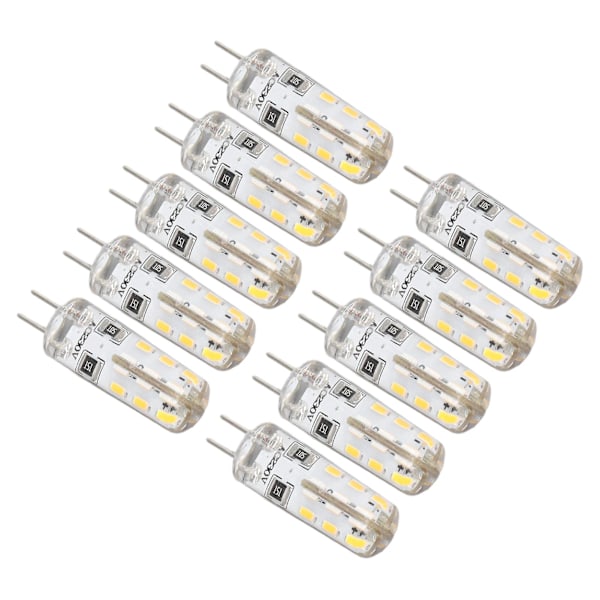 G4 LED-lampor 1,5W AC220V 110LM, 10 st Bi Pin-bas Silikon Varmvitt 3000K, Ersättningslampor för landskapsbelysning