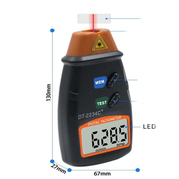 Laserfototakometer Lasertakometer Hastighetsmåler