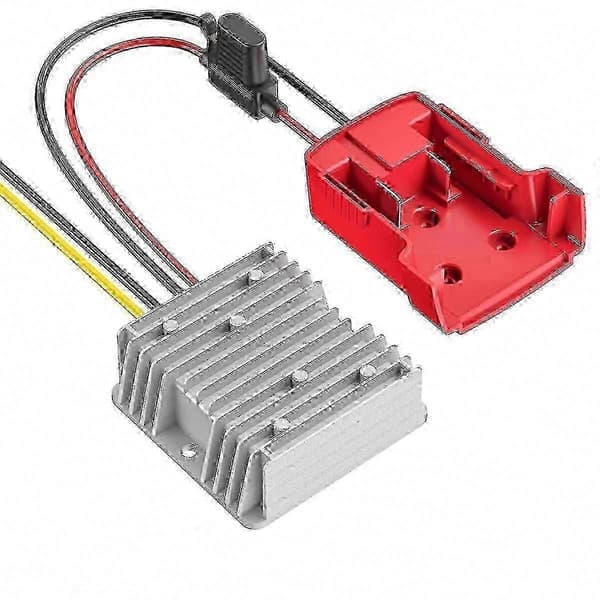 Strömadapter för Milwaukee M18-batteri 18V-omvandlare med säkringar och kabelterminaler 2-pack
