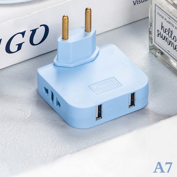 Europeisk förordning Bekväm reseadapter med roterande kontakt Rosa+ USB