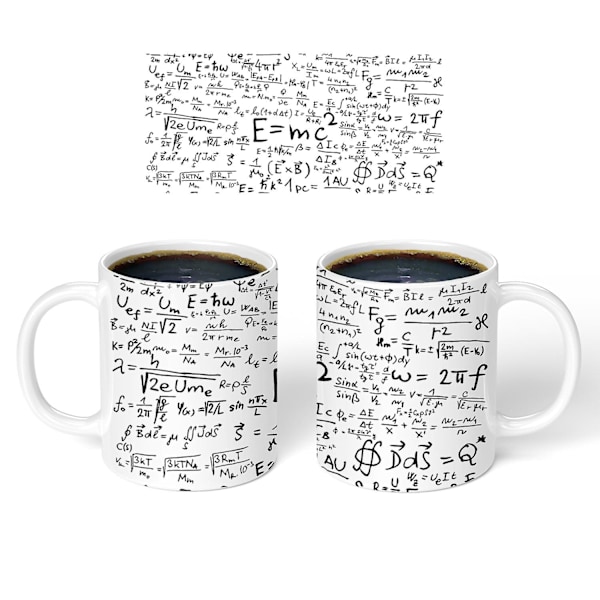 SSRGV Matematiske Formler Kaffe Kops - Gruble Over Berømte Matematiske Ligninger Mens Du Nyd Din Drik - Leveres I En Sjov Gaveæske