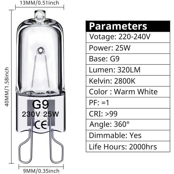 G9 halogenlampor