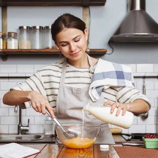 Eggvisp i rustfritt stål, minivispblandare i silikon, handhållen såsvisp, mixer