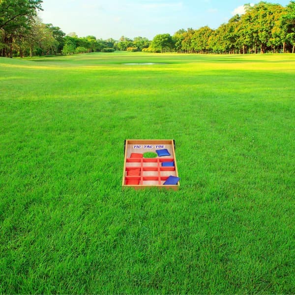 2-i-1 cornhole & tre-i-rad kastspel