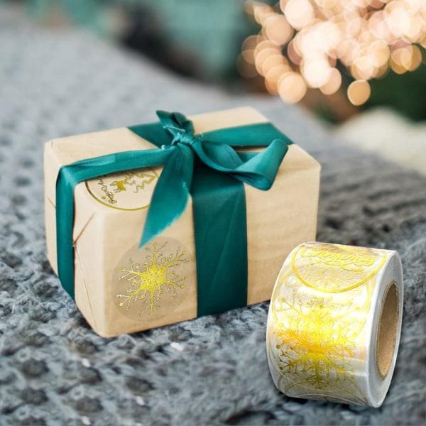 Joulukiiltostickerit, 1000 kpl kultaa ja hopeaa joulutikkaria 4 suunnittelijan joululahjoille, 2,5 cm
