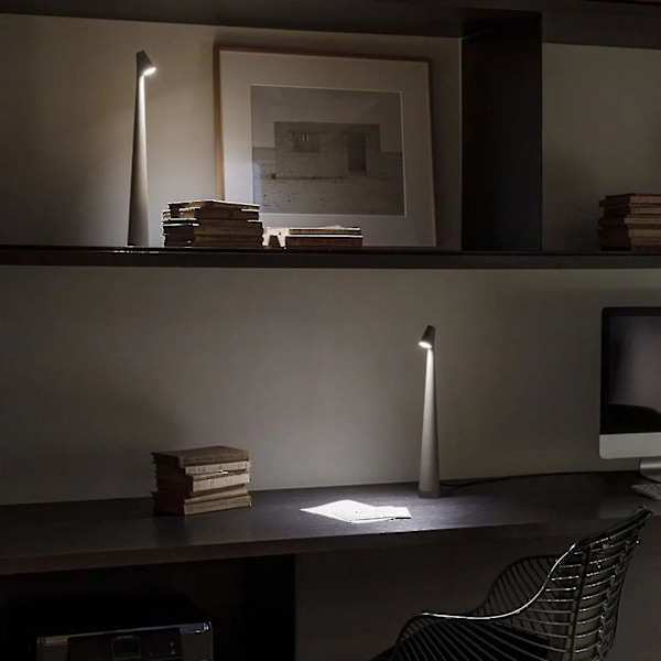 Elegant Slim Konisk Stem Bordlampe Bærbar & Dæmpbar Led Skulpturlys Dec White