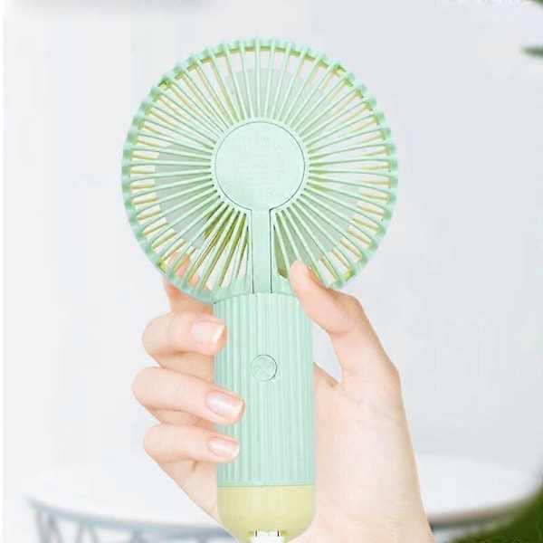 Mini Bærbar Håndholdt Ventilator med Strøm, USB-genopladelig, med 3 Hastigheder - Håndholdt Ventilator til Mænd og Kvinder - Perfekt til Kontor, Udendørs, Rejser og C