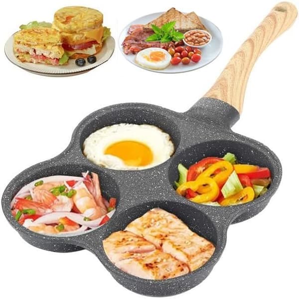 STEKSTEKPANNA - 4 hål - Non-stick - Aluminium - Induktionskompatibel