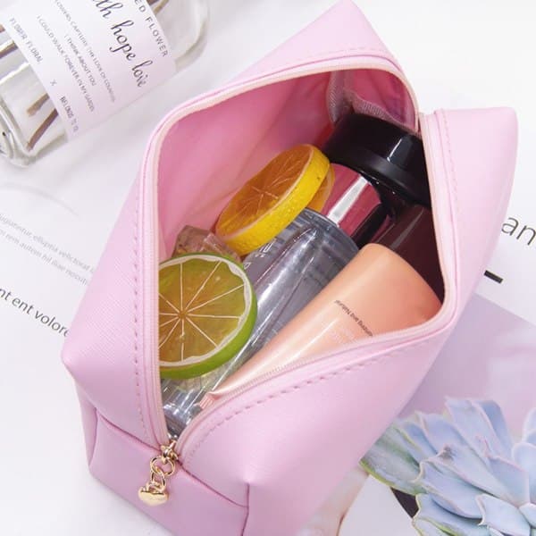 PU Kosmetisk Väska Bärbar Makeup Väska black