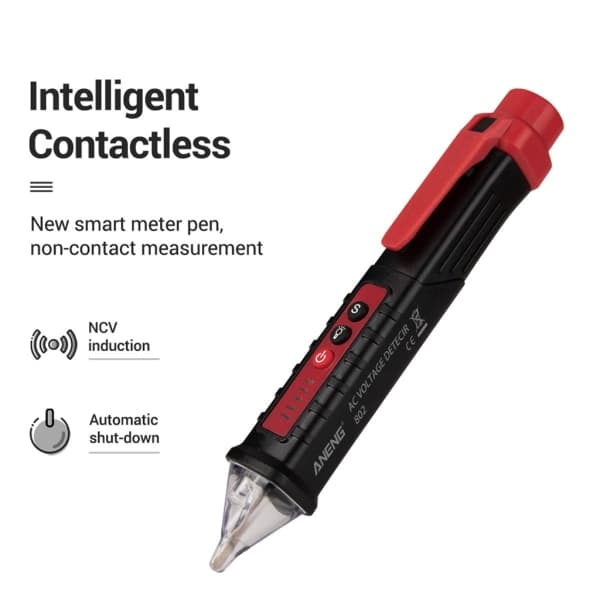 Digital AC 12V~1000V Spenningdetektor Smart Berøringsfri Tester Pen Meter Strømsensor Teststift Tilbehør