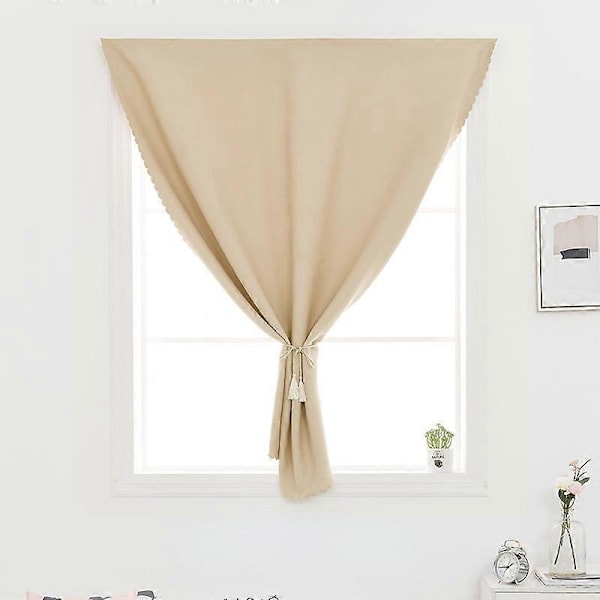 Dubbelsidig Mörkläggningsgardin med kardborreband för vardagsrum och sovrum Beige Width 0.9 x Height 2.0m