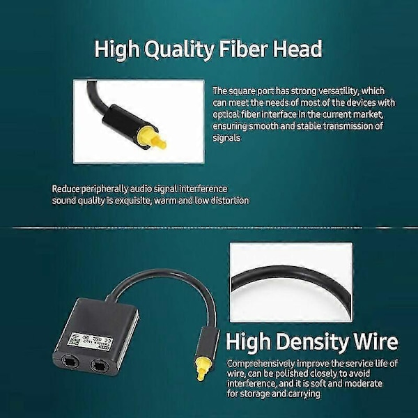 Digital Optisk Audio Splitter Adapter - Sort (1 til 2)