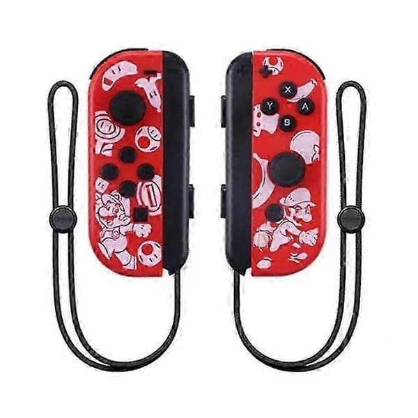Joycon trådlös handkontroll för Nintendo Switch, stöder väckningsfunktion, vänster höger fjärrkontroll med handledsrem RED