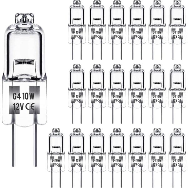 G4 halogenlampor 10W 12V - Varmvitt - 10W 20st