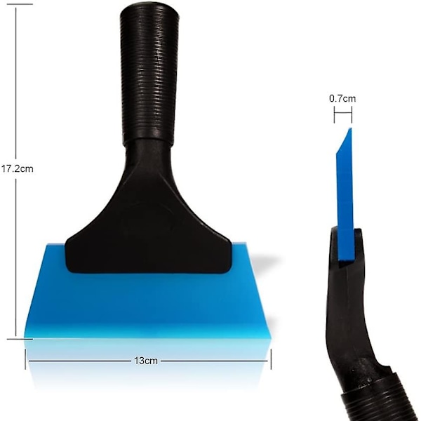 Squeegee 5 tum Gummiskrapa för Bil, Glas, Spegel, Dusch (A-5-F6) blue
