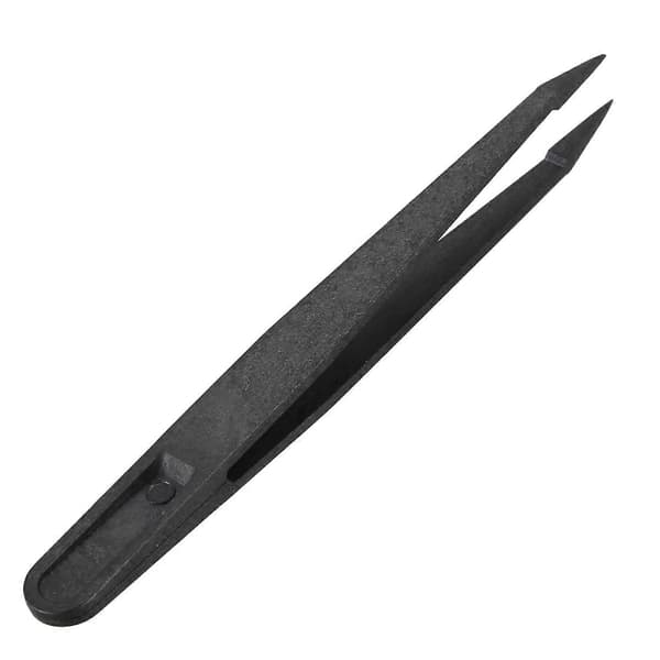 10 stk. Svart Plast Tip Hode Antistatisk Pinsett 12cm Lengde